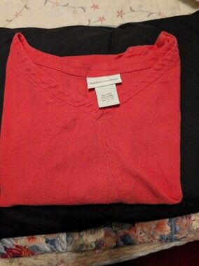 Soft Surroundings Coral V-Neck Pullover
